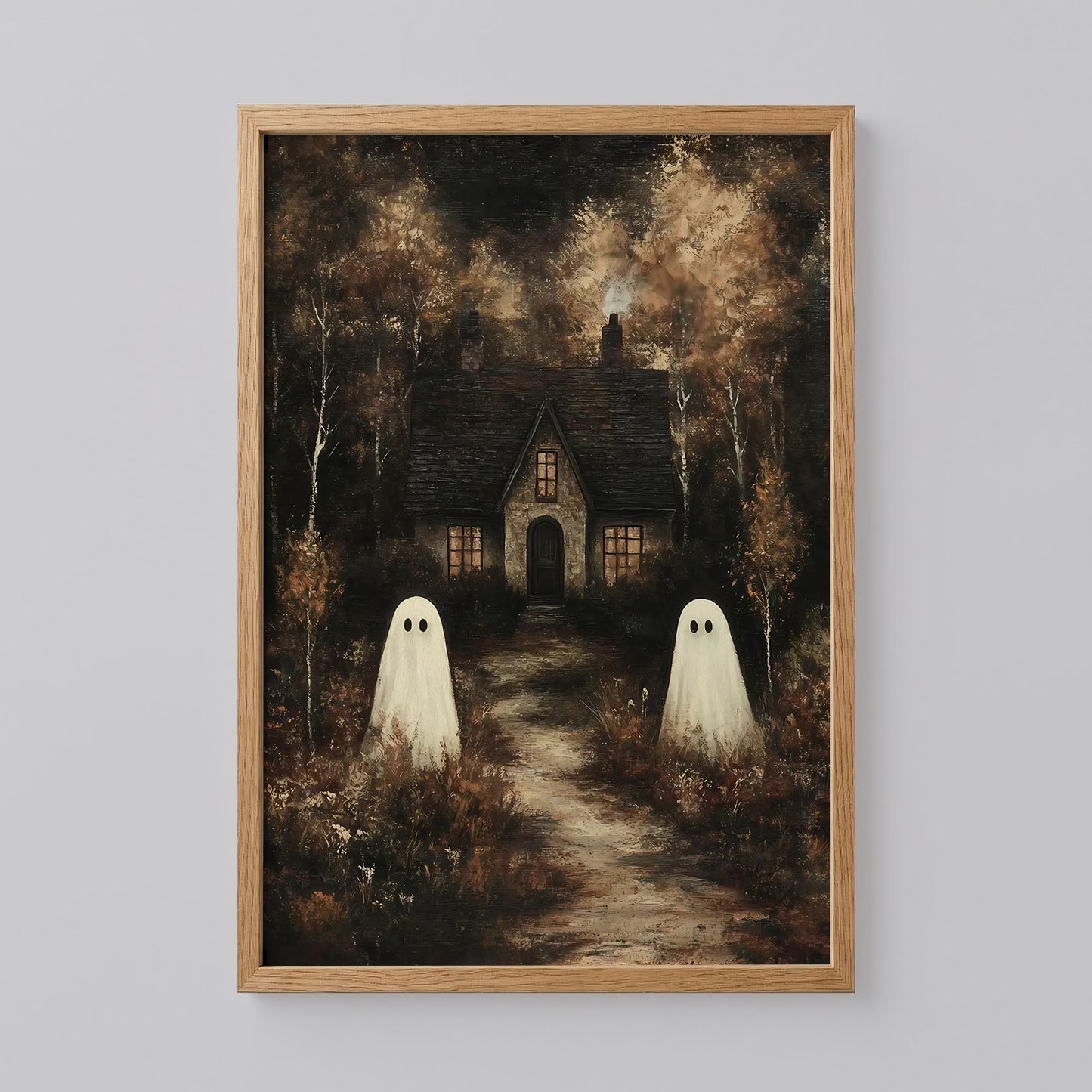 Ghosts in Dark Forest Gothic Print