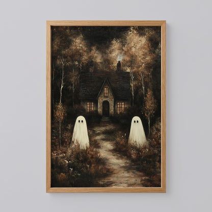 Ghosts in Dark Forest Gothic Print