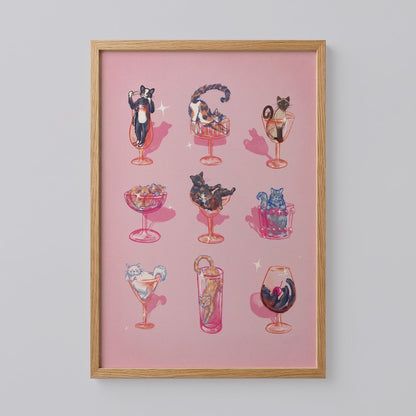 Nine Lives Cats and Cocktails Poster