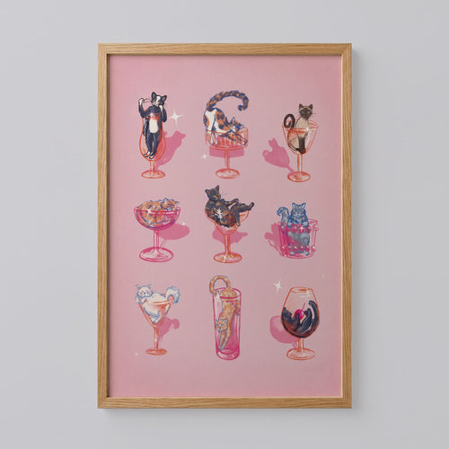 Nine Lives Cats and Cocktails Poster