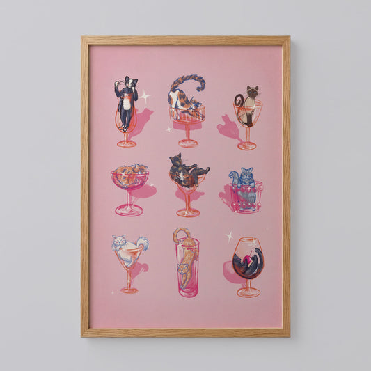 Nine Lives Cats and Cocktails Poster
