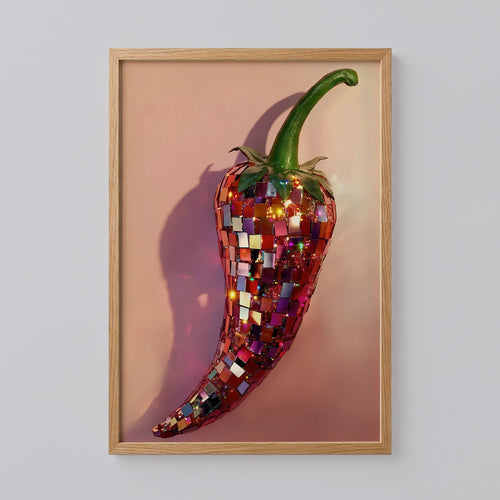 Chili Pepper Disco Ball Print