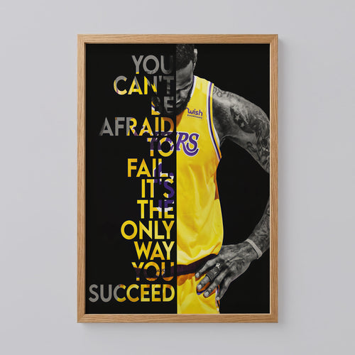 Lebron James Lakers 6 Failure Motivational Quote Poster