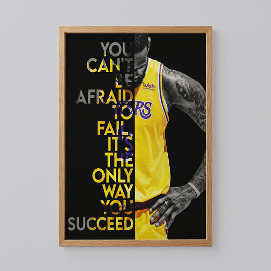 Lebron James Lakers 6 Failure Motivational Quote Poster