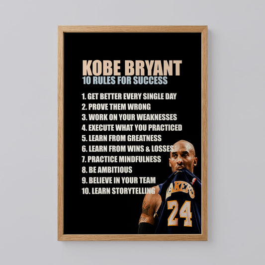 Kobe Bryant 10 Rules for Success Poster