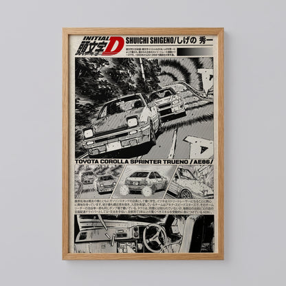 Initial D Anime Manga Poster