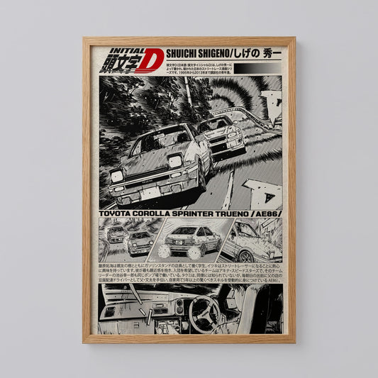 Initial D Anime Manga Poster