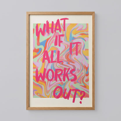 Retro What If It All Works Out Newspaper Poster