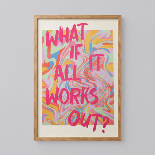 Retro What If It All Works Out Newspaper Poster