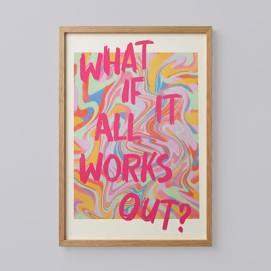 Retro What If It All Works Out Newspaper Poster