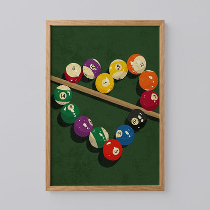 Retro Billiard Balls Poster