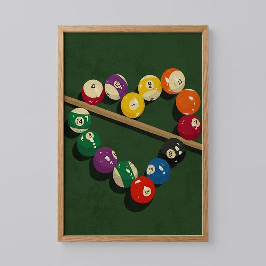 Retro Billiard Balls Poster