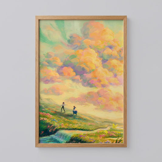Howl & Sophie - Sunset Scenery Poster