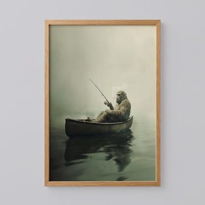 Bigfoot Fishing Wall Art