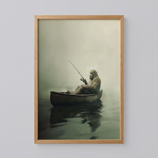 Bigfoot Fishing Wall Art
