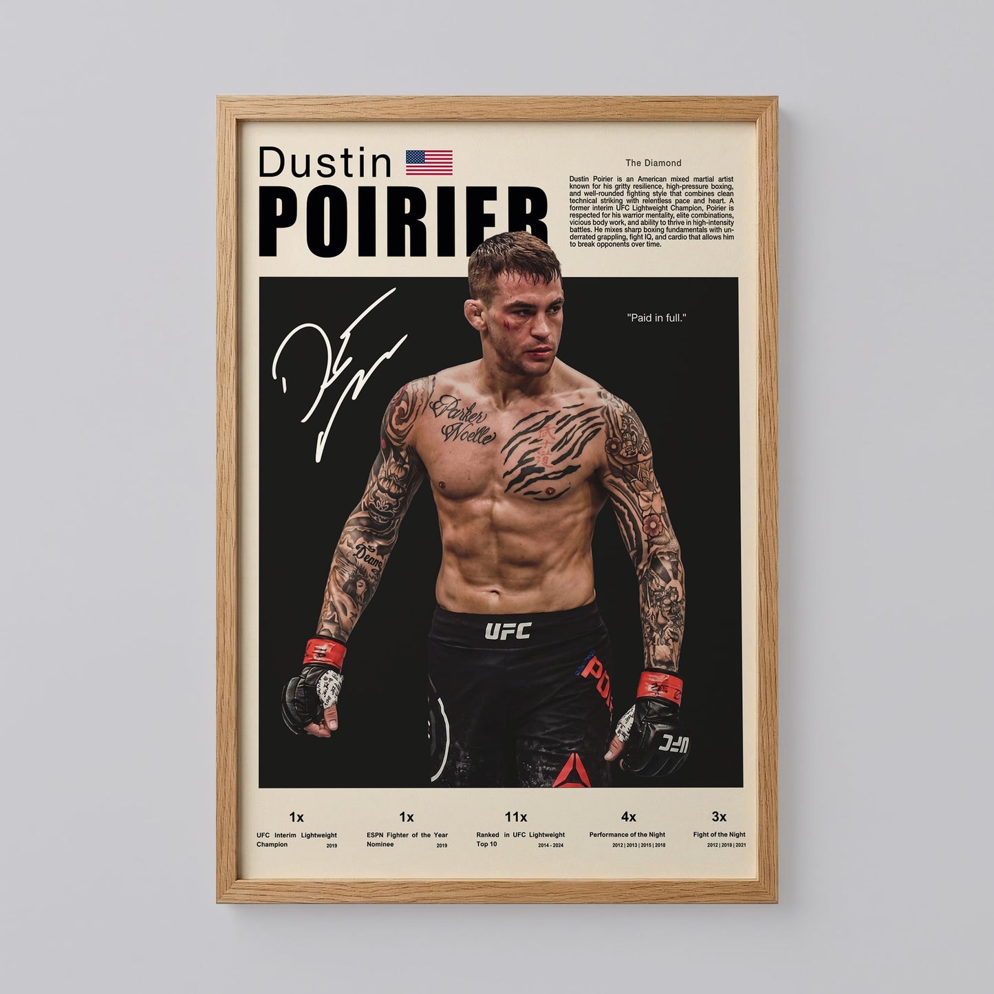 UFC fighter Dustin Poirier Poster