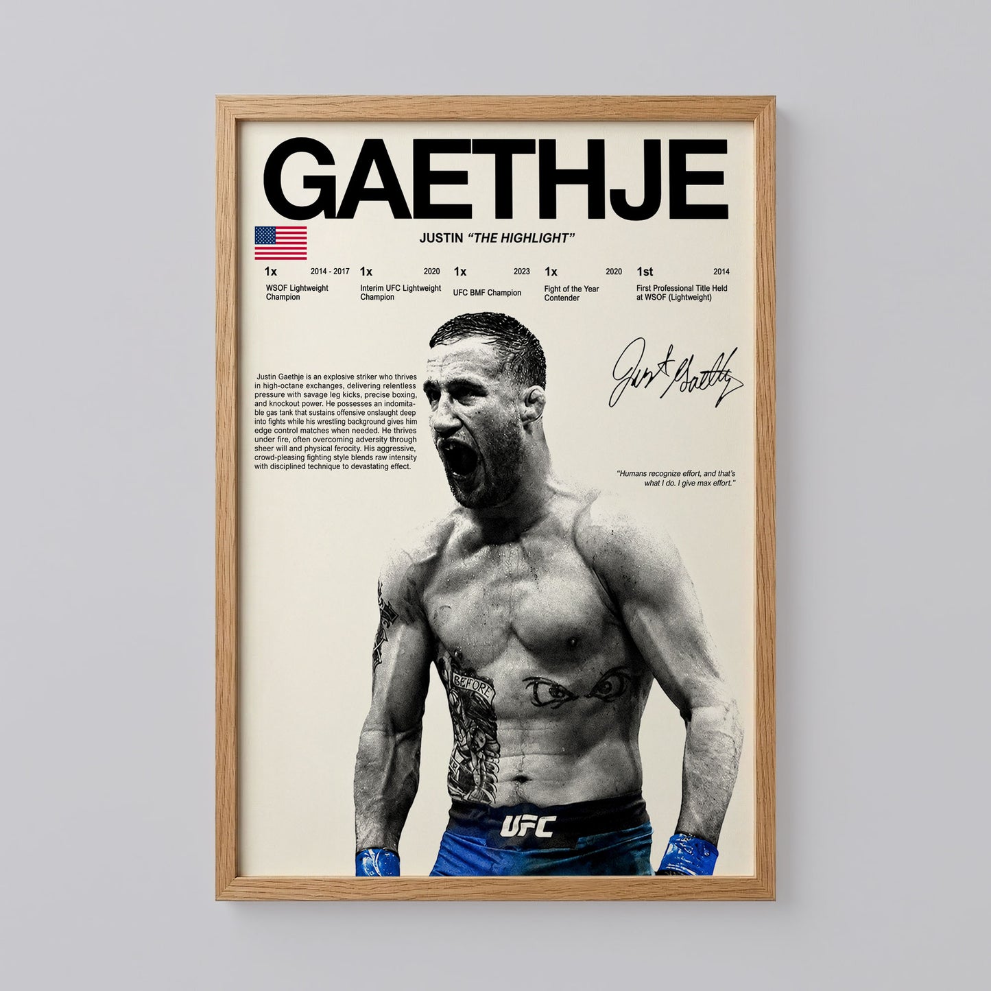 Justin Gaethje UFC Poster
