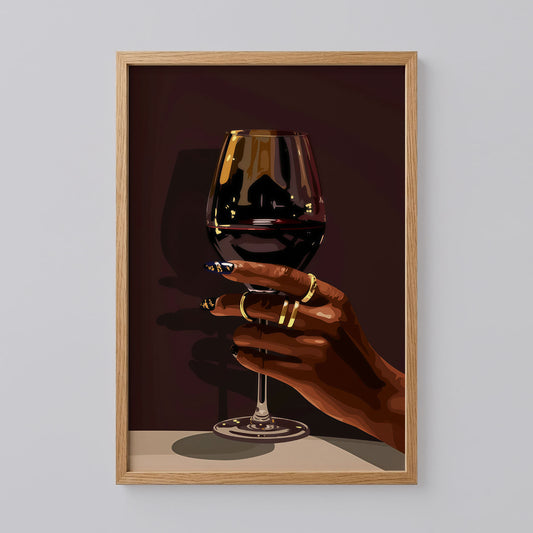 Black Women Wine Art Print