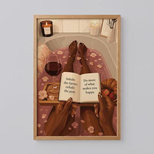 Black Woman Reading Book Poster