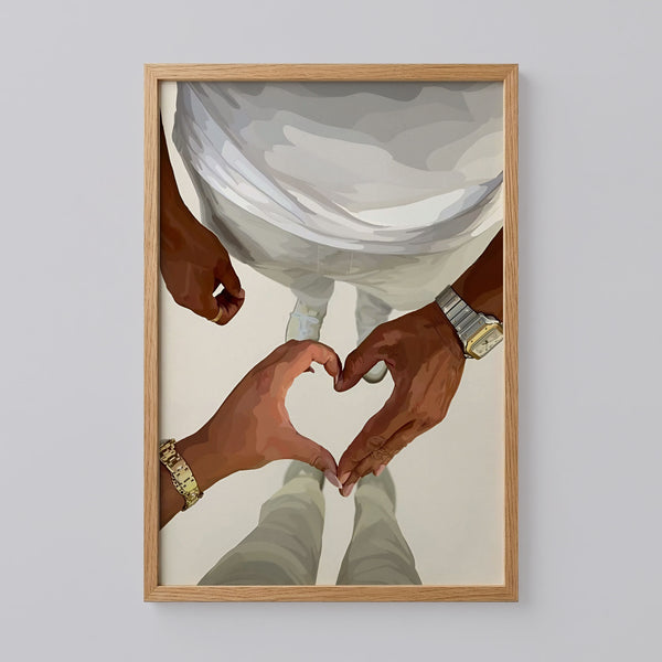 Black Love Art Print Gift For Coupple