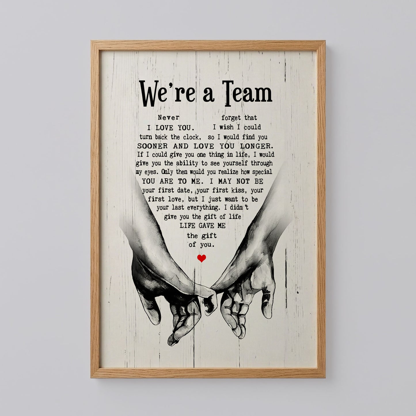 We're A Team- Wedding Vows Quotes Wall Art