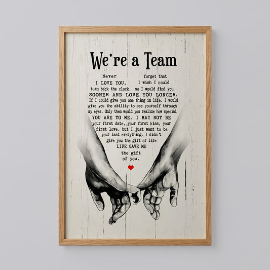 We're A Team- Wedding Vows Quotes Wall Art