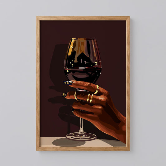 Black Woman And Wine Art