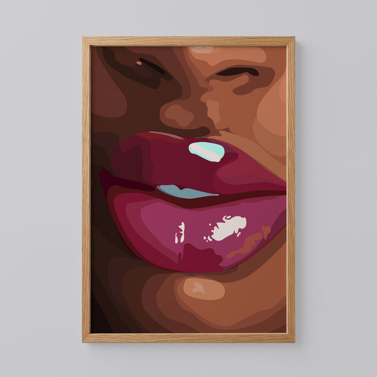 Glossy Red Lips Art Print