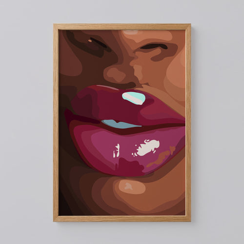 Glossy Red Lips Art Print