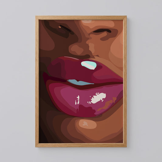Glossy Red Lips Art Print