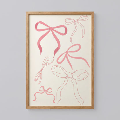 Pink Coquette Bows Print