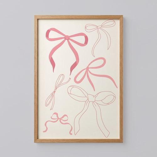 Pink Coquette Bows Print