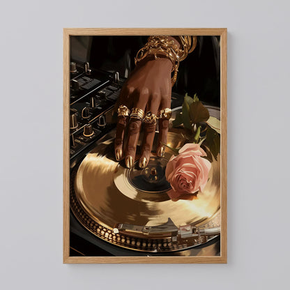 DJ Black Woman Fashion Wall Art