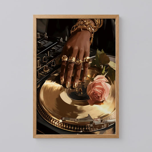 DJ Black Woman Fashion Wall Art