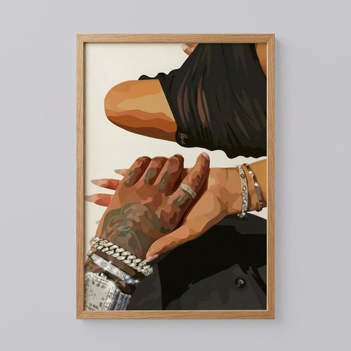 Black Love Couple Art Print