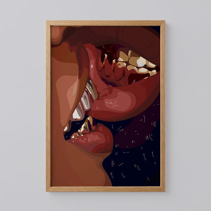 Black Couple Art Poster