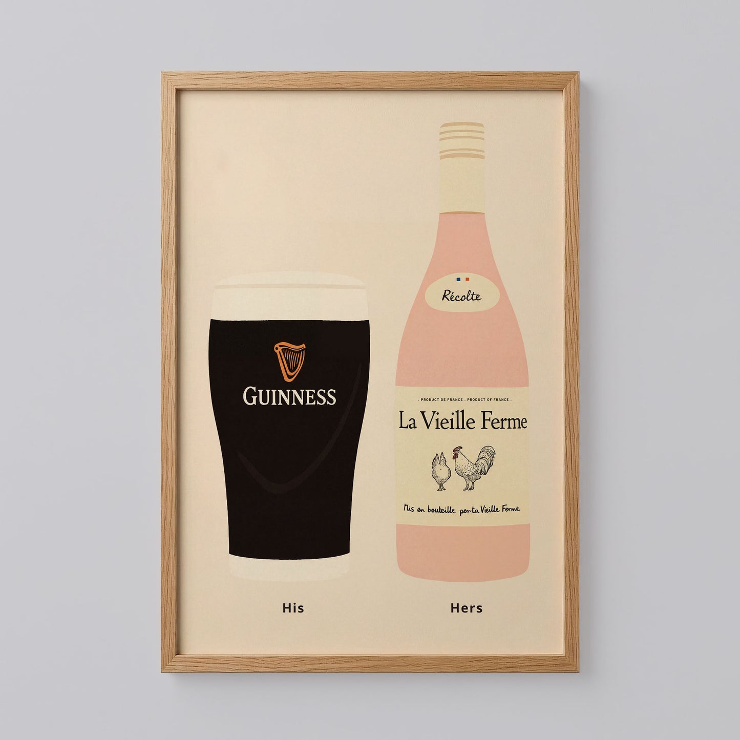 Guinness and Chicken Wine Print