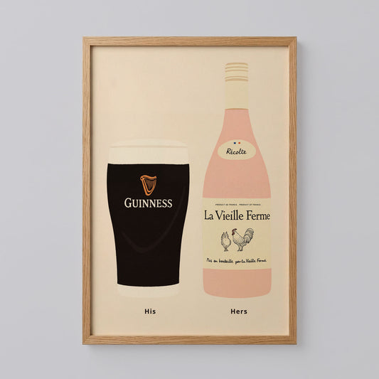 Guinness and Chicken Wine Print