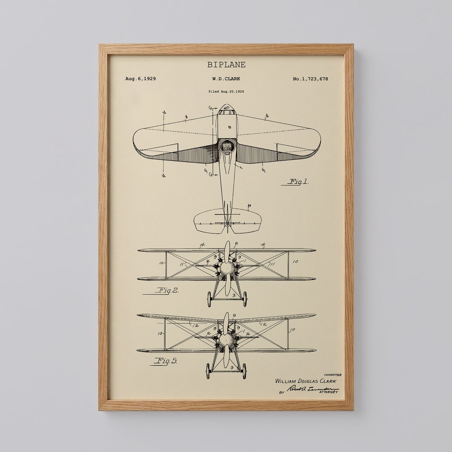 Staggered Aircraft Blueprint Art