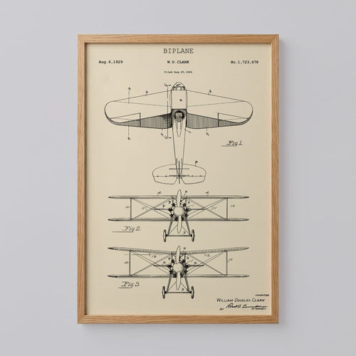 Staggered Aircraft Blueprint Art