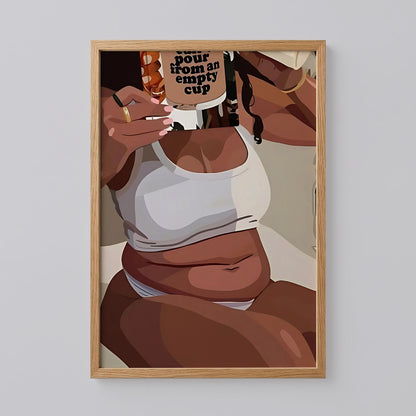 Black Fat Girl Art Print