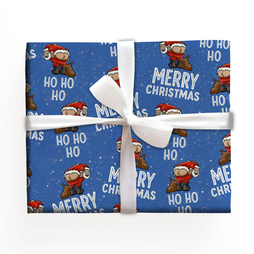 Funny Santa HO HO HO Christmas Wrapping Paper