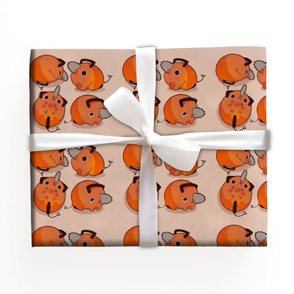 Funny Pochita Christmas Wrapping Paper