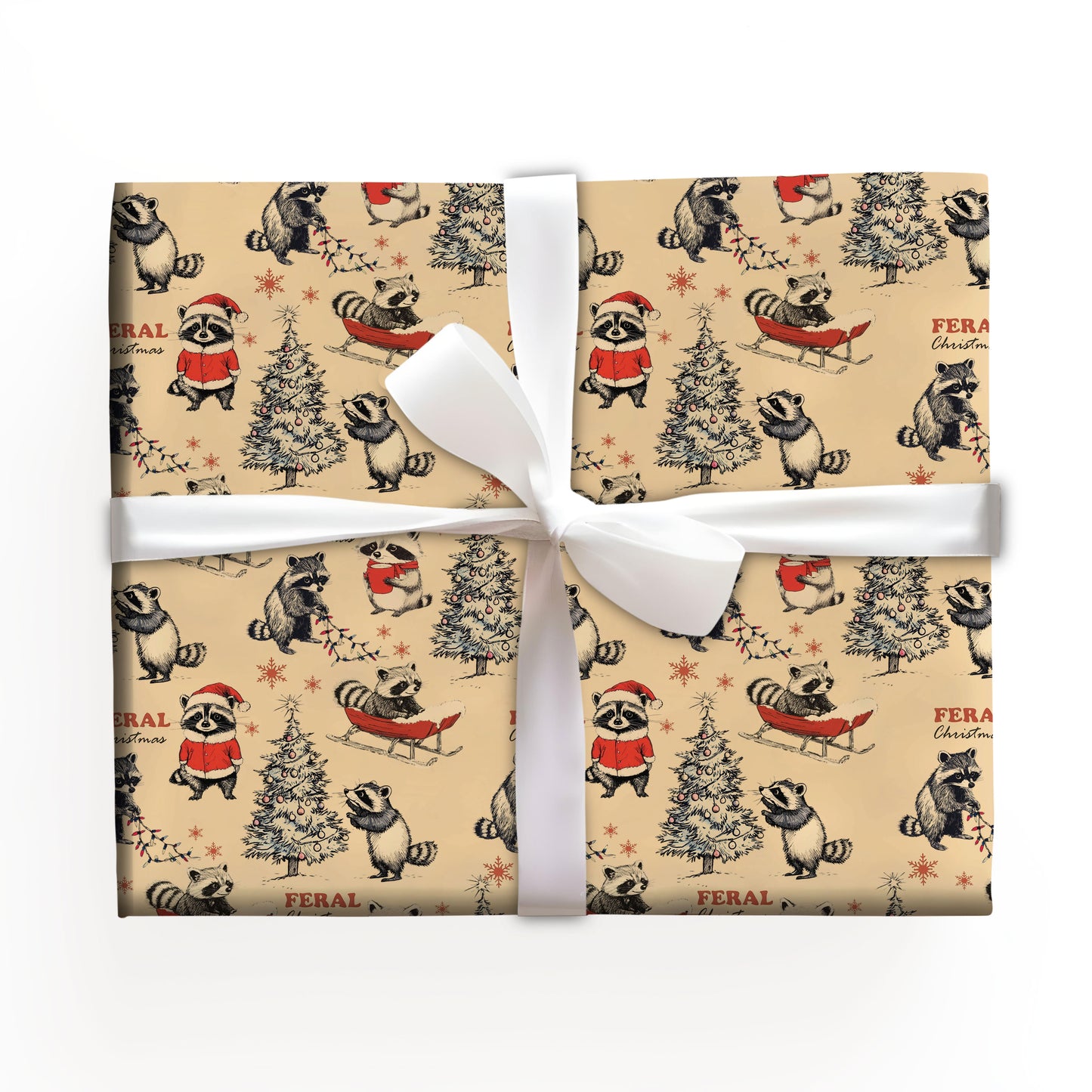 Raccoon Feral Christmas Wrapping Paper