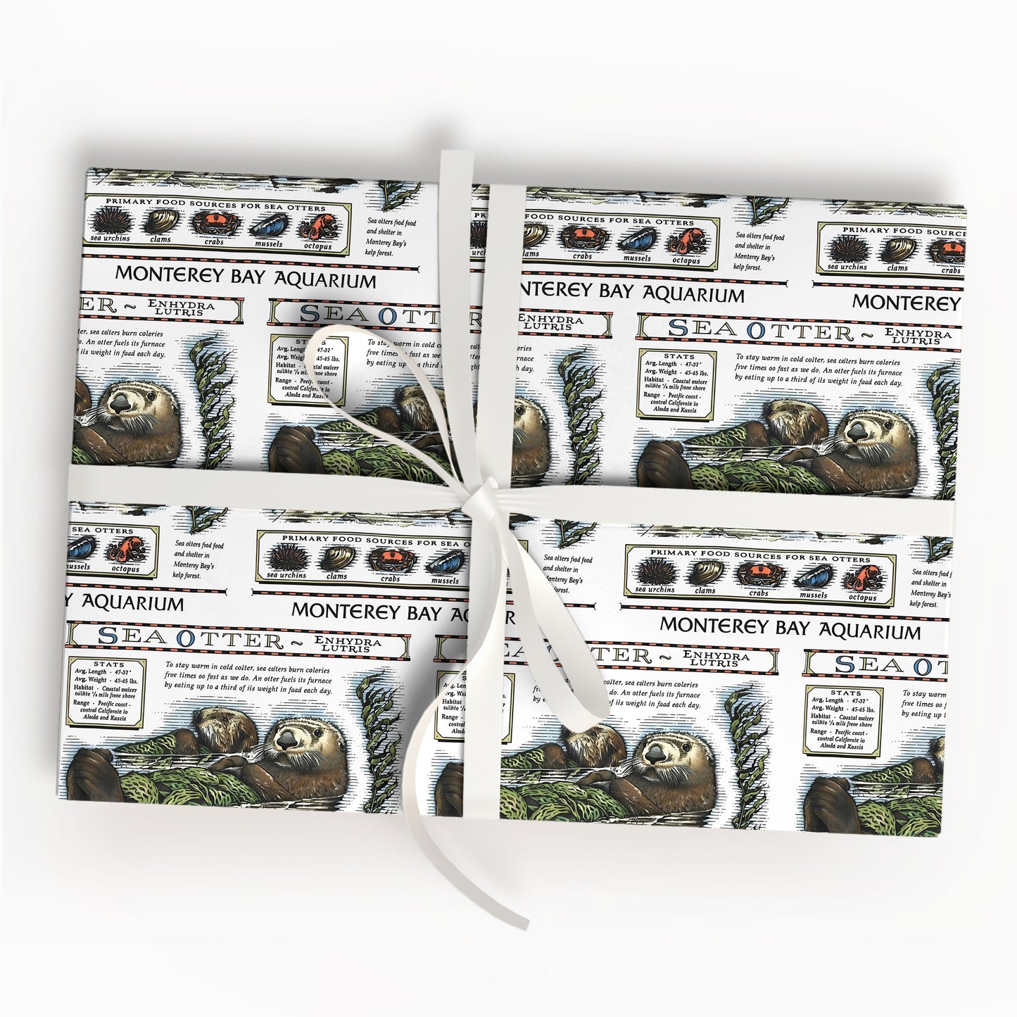 Vintage Otter Wrapping Paper Monterey Bay Gift Wrap