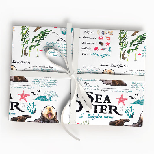 Monterey Bay Aquarium Otter Wrapping Paper Vintage Paper