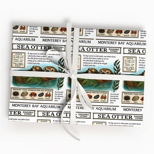 Sea Otter Wrapping Paper Cute Ocean Animal Gift Wrap