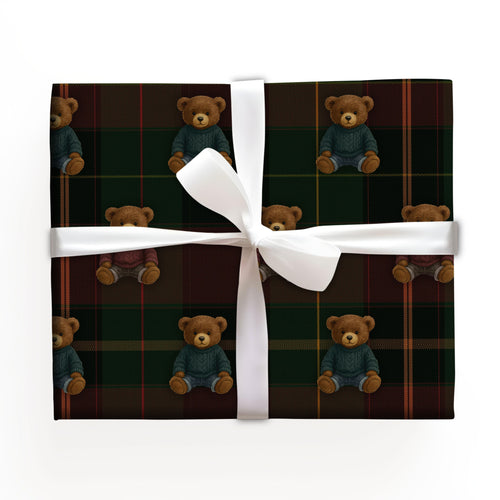 Teddy Xmas Wrapping Paper Roll