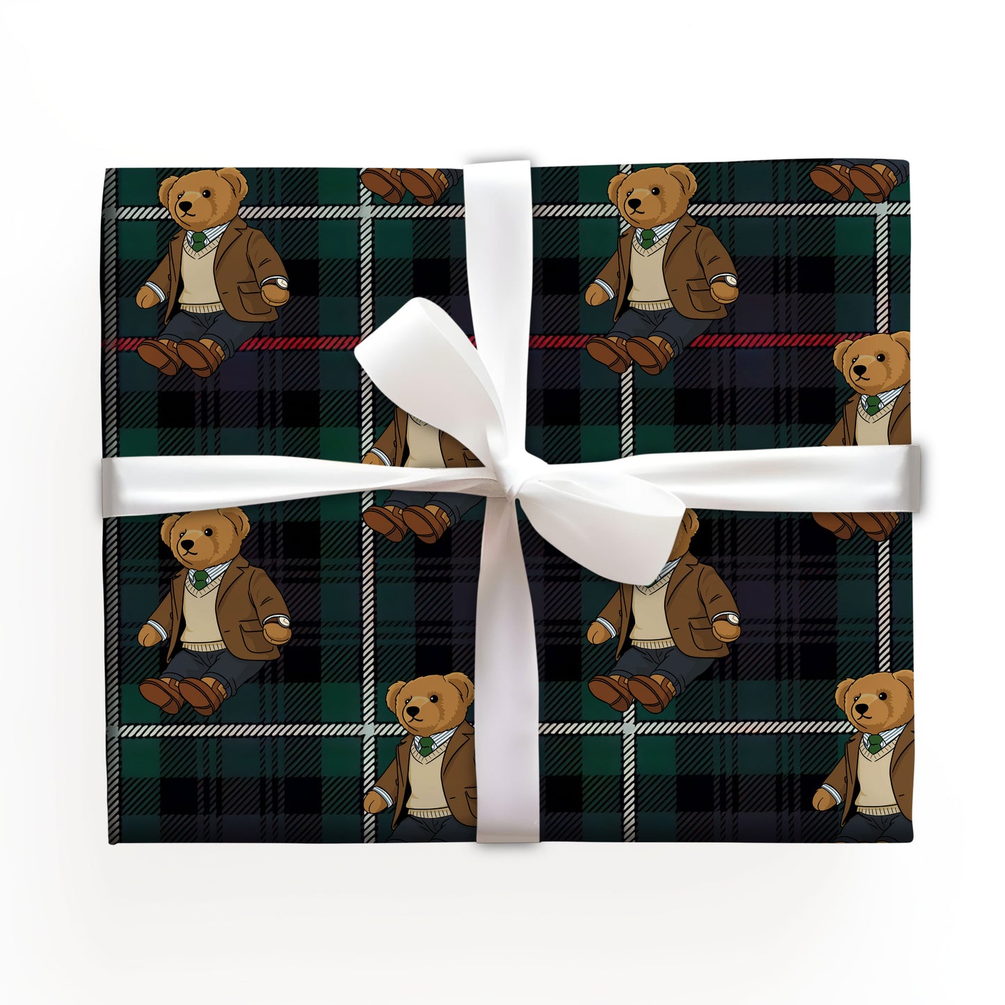 Teddy Xmas Wrapping Paper Sheet