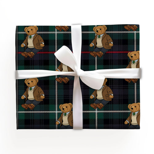 Teddy Xmas Wrapping Paper Sheet
